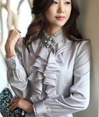 Elegantiški moteriški marškinėliai su kaklu