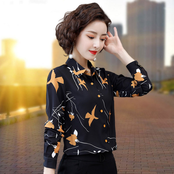 Női mintás sifon szabású ing