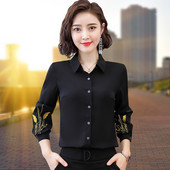 Új modell női ing klasszikus gallérral és ujjhímzéssel