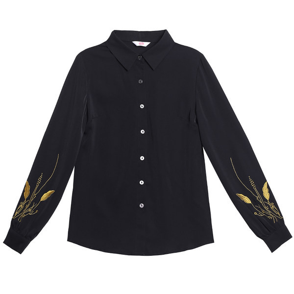 Új modell női ing klasszikus gallérral és ujjhímzéssel