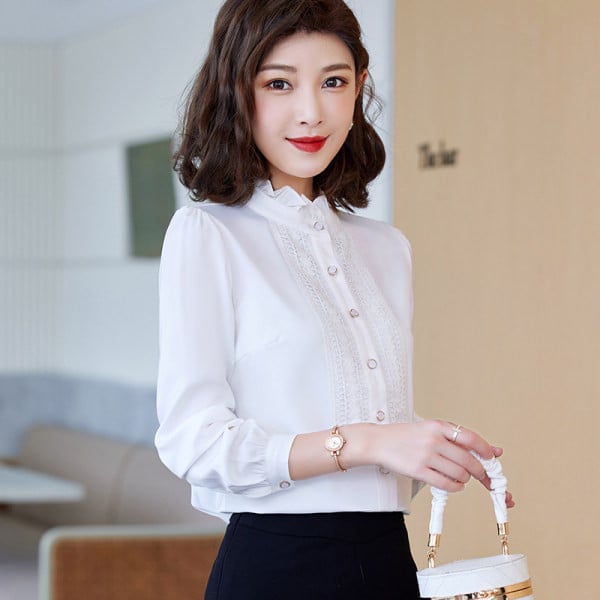 Elegantne pikkade varrukate ja tikandiga särk