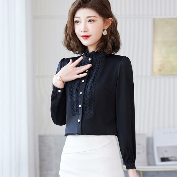 Elegantne pikkade varrukate ja tikandiga särk