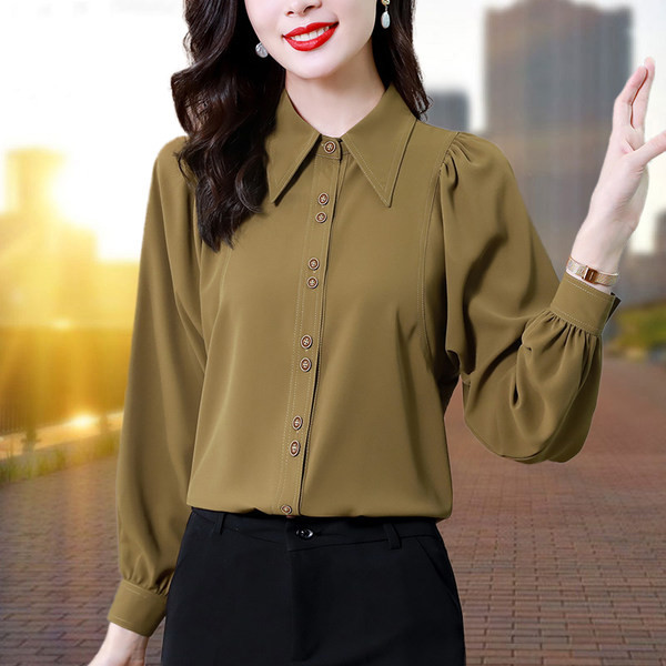 Ženska ležerna košulja dugih rukava na kopčanje