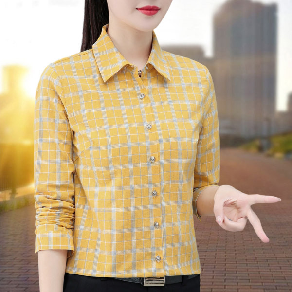 Ruuduline sügissärk naistele - liibuv mudel