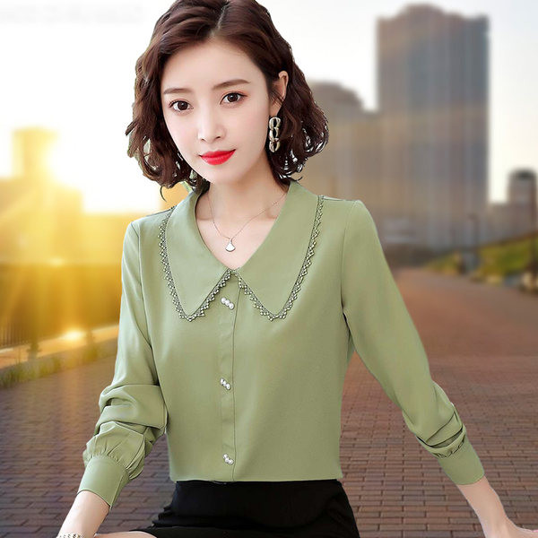 Modernūs moteriški marškiniai ilgomis rankovėmis – kelių spalvų