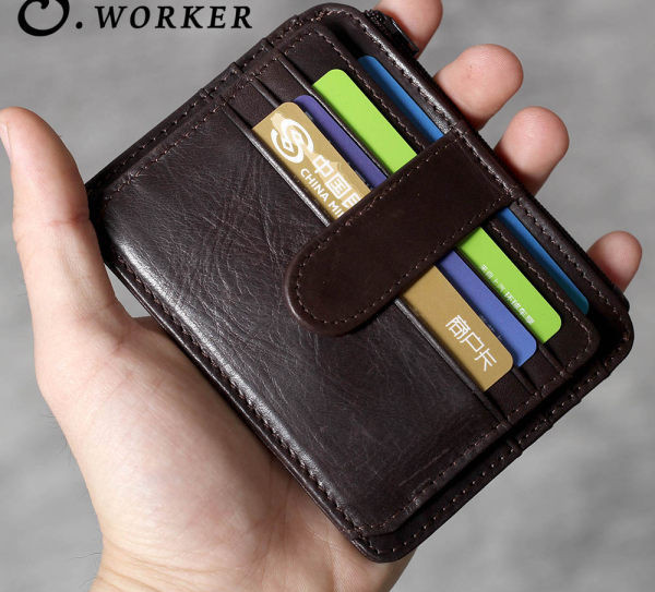 Maža vyriška odinė piniginė su keliais skyreliais