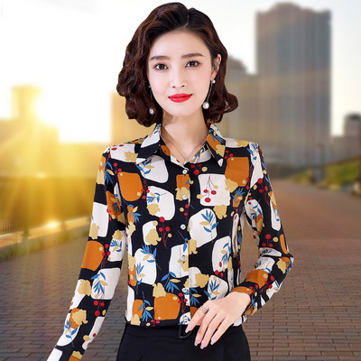 Cămașă de toamnă cu model pentru femei