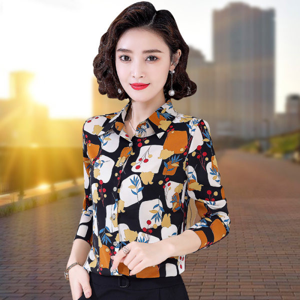 Cămașă de toamnă cu model pentru femei