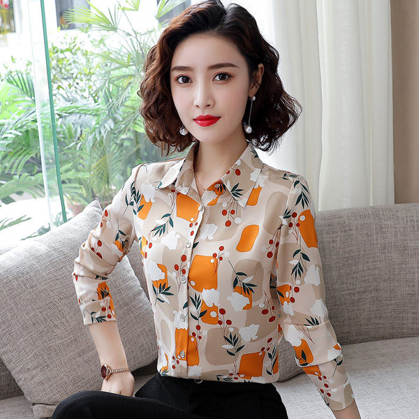 Cămașă de toamnă cu model pentru femei