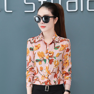 Dámska jesenná košeľa s dlhým rukávom a gombíkmi