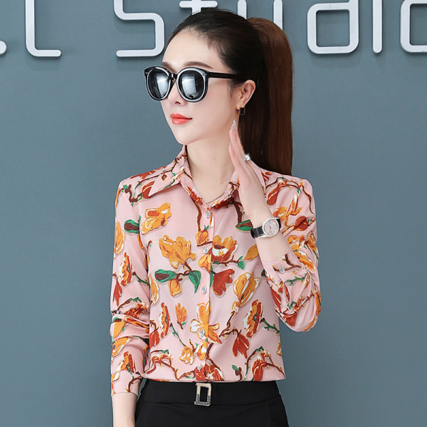 Dámska jesenná košeľa s dlhým rukávom a gombíkmi