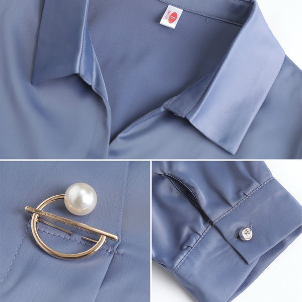 Elegantna ženska košulja - čisti model sa metalnim elementom