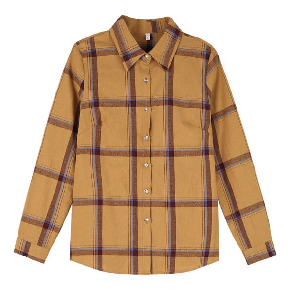 Naiste sügisene ruuduline kraega särk