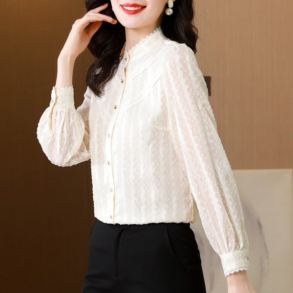 Naiste elegantne tikandiga särk – kahes värvitoonis