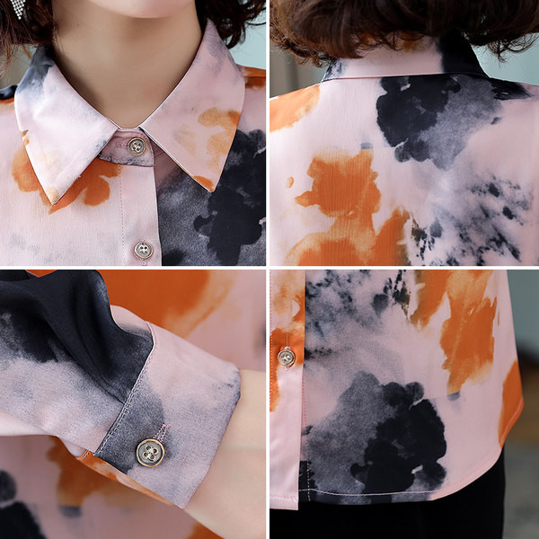 Női alkalmi ing gombokkal és mintával