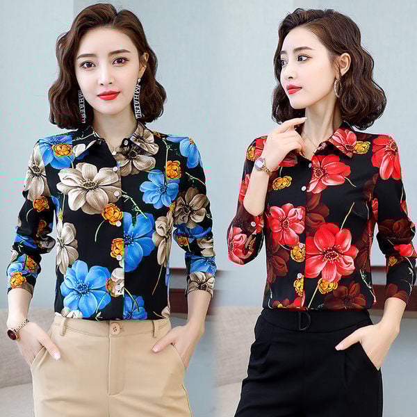 Naiste liibuv pikkade varrukatega särk – palju värve