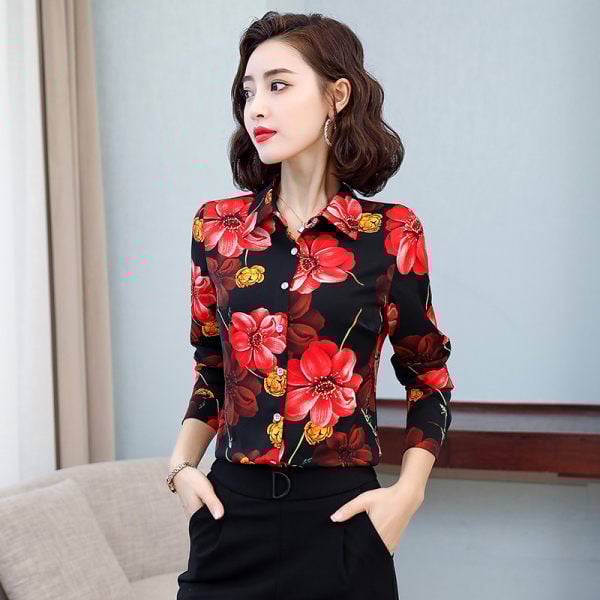 Naiste liibuv pikkade varrukatega särk – palju värve