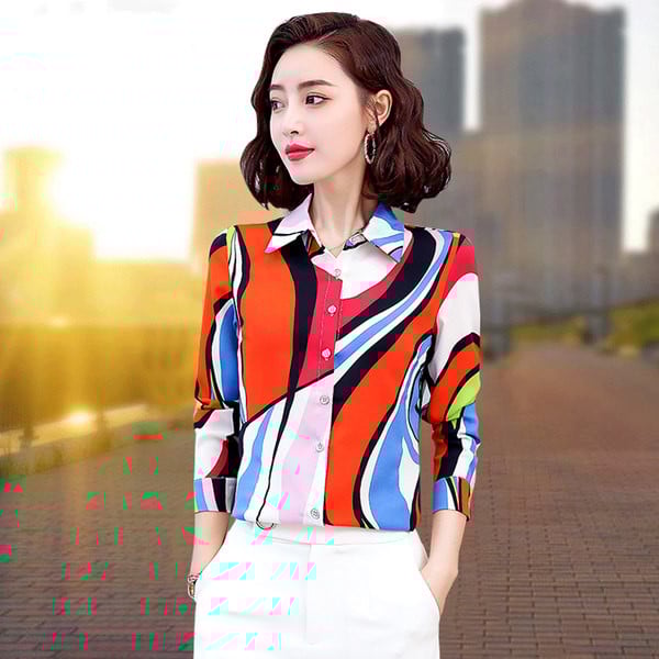 Naiste liibuv pikkade varrukatega särk – palju värve