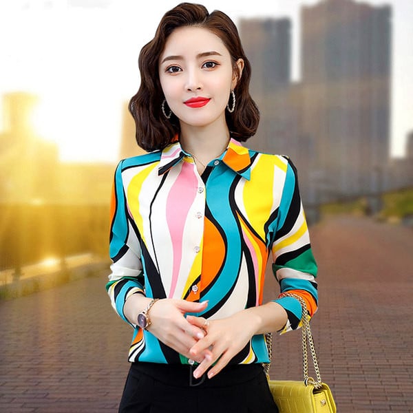 Naiste liibuv pikkade varrukatega särk – palju värve