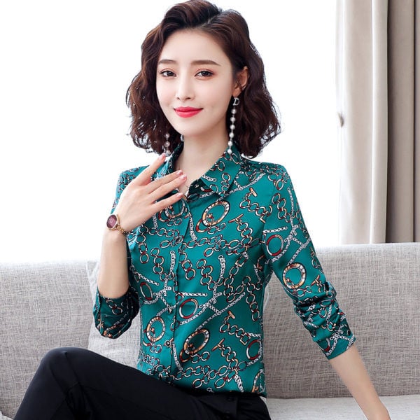 Uut mudelit pikkade varrukatega naiste särk - rohelist ja sinist värvi