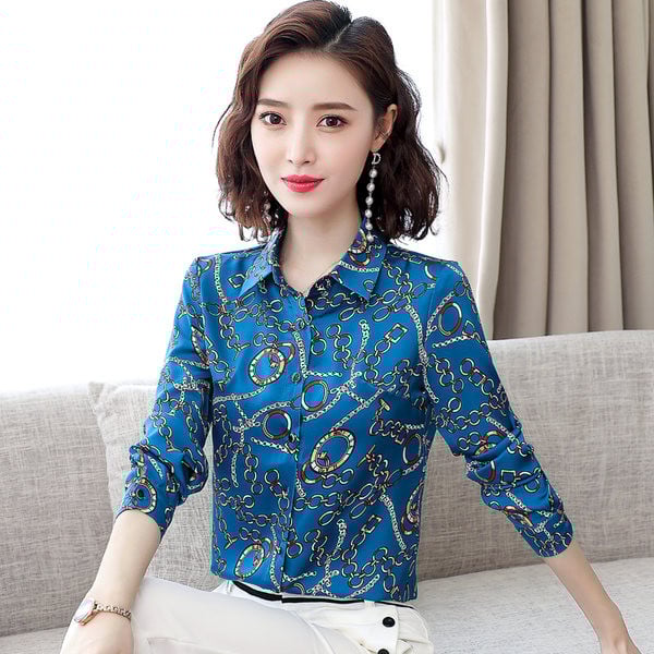 Uut mudelit pikkade varrukatega naiste särk - rohelist ja sinist värvi