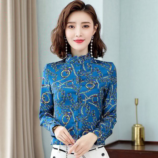 Uut mudelit pikkade varrukatega naiste särk - rohelist ja sinist värvi