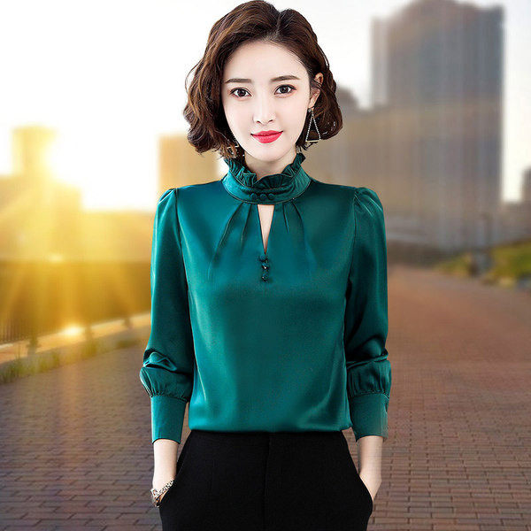 Naujo modelio moteriški marškiniai aukšta apykakle – keli modeliai