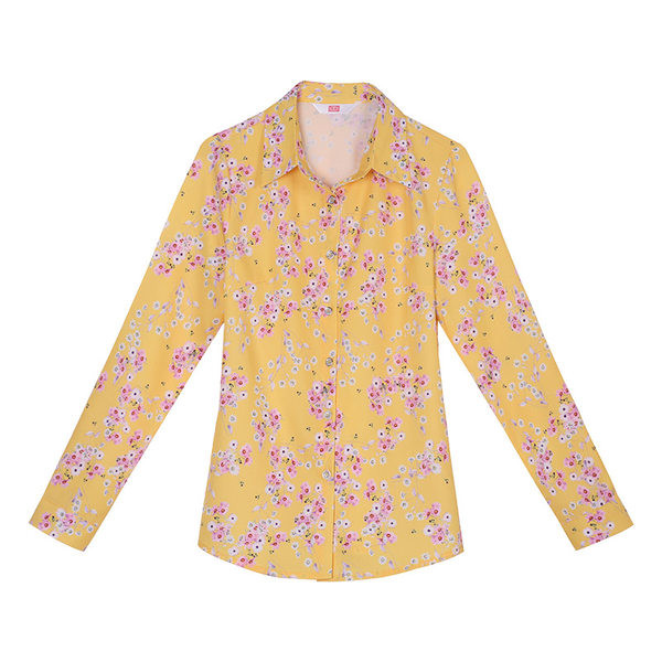 Šiuolaikiški moteriški marškiniai su gėlių raštu