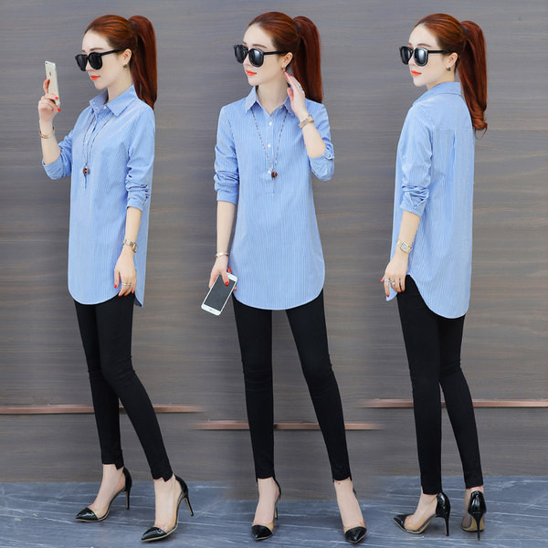 Naiste vabaaja särk klassikalise kraega