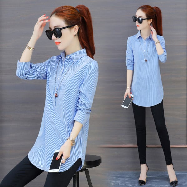 Naiste vabaaja särk klassikalise kraega