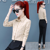 Női klasszikus kockás ing zsebbel