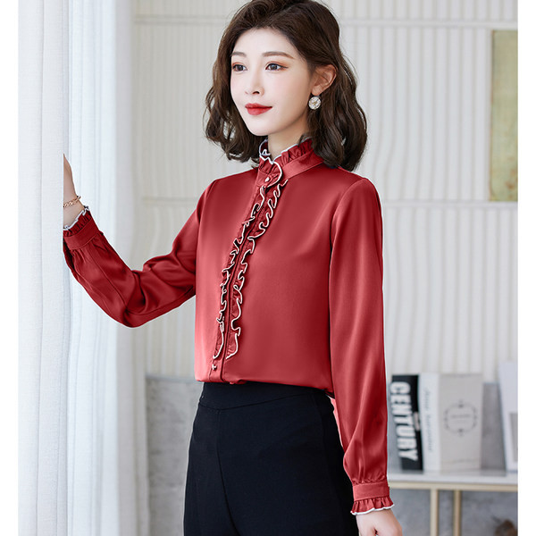 Moodne naiste lokkidega särk - kolm värvi