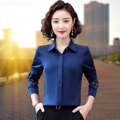 Moodne pikkade varrukatega tikandiga särk naistele