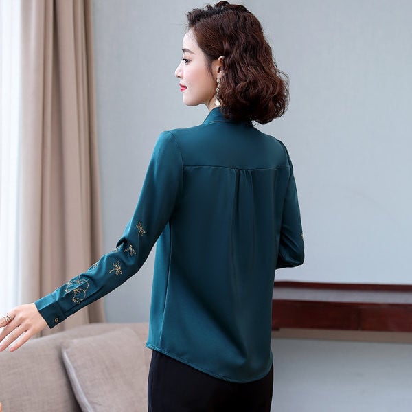 Moodne pikkade varrukatega tikandiga särk naistele