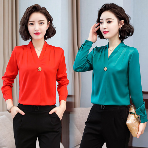 Ženska košulja sa špicastim dekolteom u različitim bojama