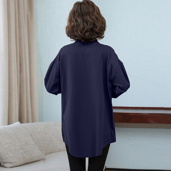 Laia mustriga naiste nööpidega särk