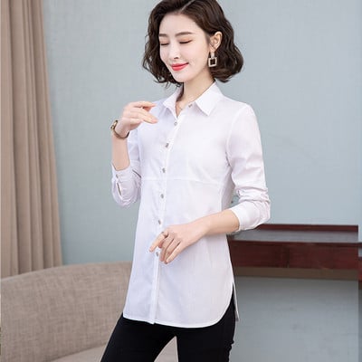 Elegantne naiste särk nööpide ja kraega