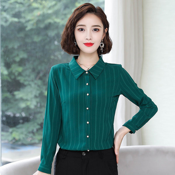 Modernūs moteriški marškiniai 3/4 arba ilgomis rankovėmis