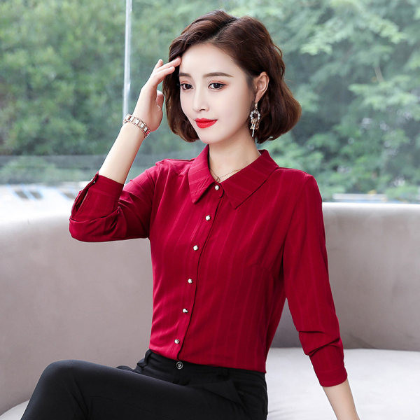 Modernūs moteriški marškiniai 3/4 arba ilgomis rankovėmis