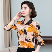 Női ing 3/4-es ujjal, virágos motívumokkal