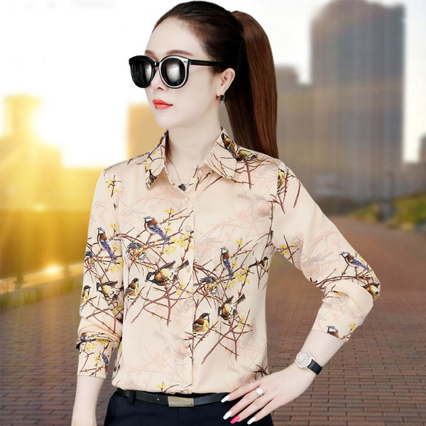 Naiste sügisene pikkade varrukatega kraesärk