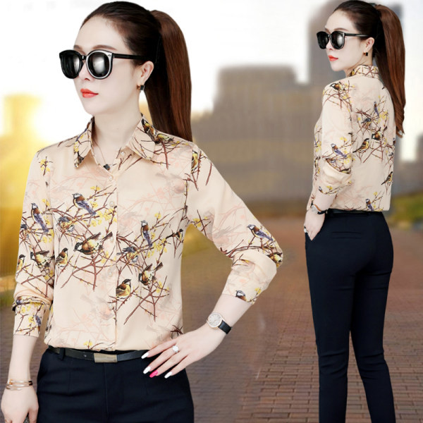 Naiste sügisene pikkade varrukatega kraesärk