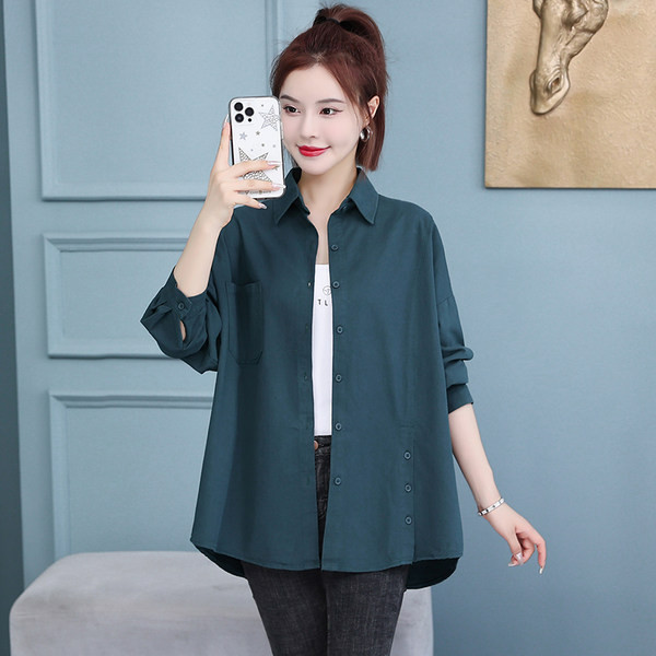 Moteriški laisvalaikio marškinėliai ilgomis rankovėmis plačių raštų