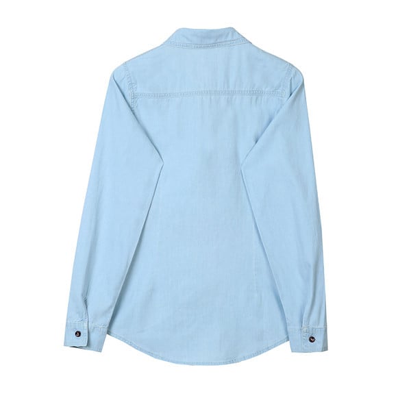 Naiste vabaaja taskutega teksasärk