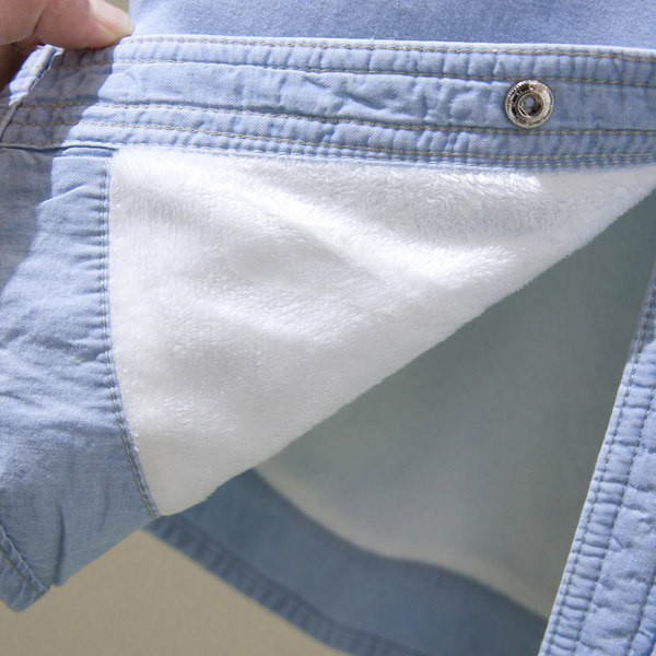 Sügis-talvine sooja voodriga teksasärk