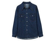 Naujo modelio džinsiniai marškiniai su kišene ir sagomis moterims