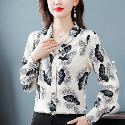 Naujo modelio moteriški marškiniai su raišteliais ir ilgomis rankovėmis