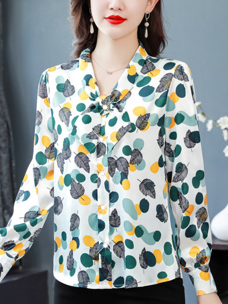 Naujo modelio moteriški marškiniai su raišteliais ir ilgomis rankovėmis