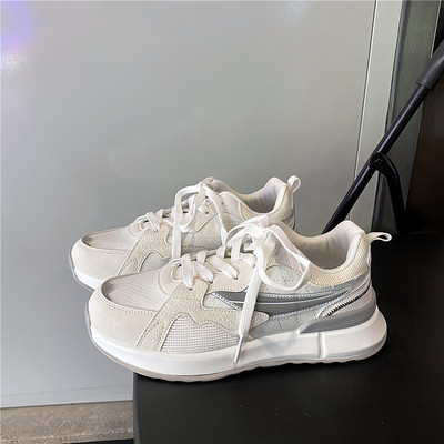 Moteriški sportbačiai iš eko odos ir tinklinio audinio