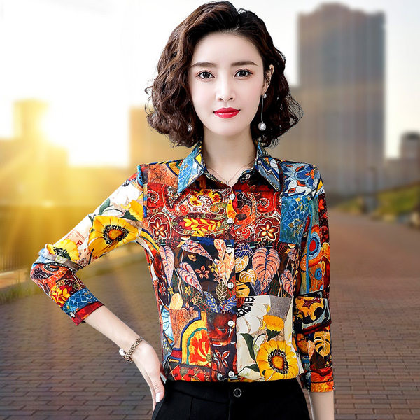 Virágos motívumú női ing